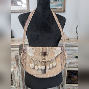 Vintage Hand Crafted Jacquard Purse With Tassel Detail